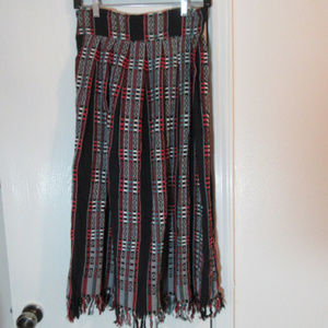 VINTAGE BLACK RAYON SITARA SKIRT Medium Fringe